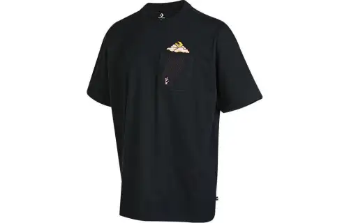 Converse T Shirts Men's Black Crew Neck Moderate Straight Fit