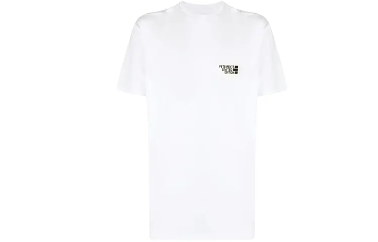 Vetements T Shirts Unisex White Crew Neck Moderate Straight Fit