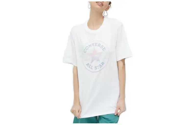 Converse Go To T Shirts Unisex White Crew Neck Moderate Straight Fit