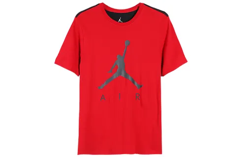Jordan T Shirts Men's Red Crew Neck Moderate Straight Fit