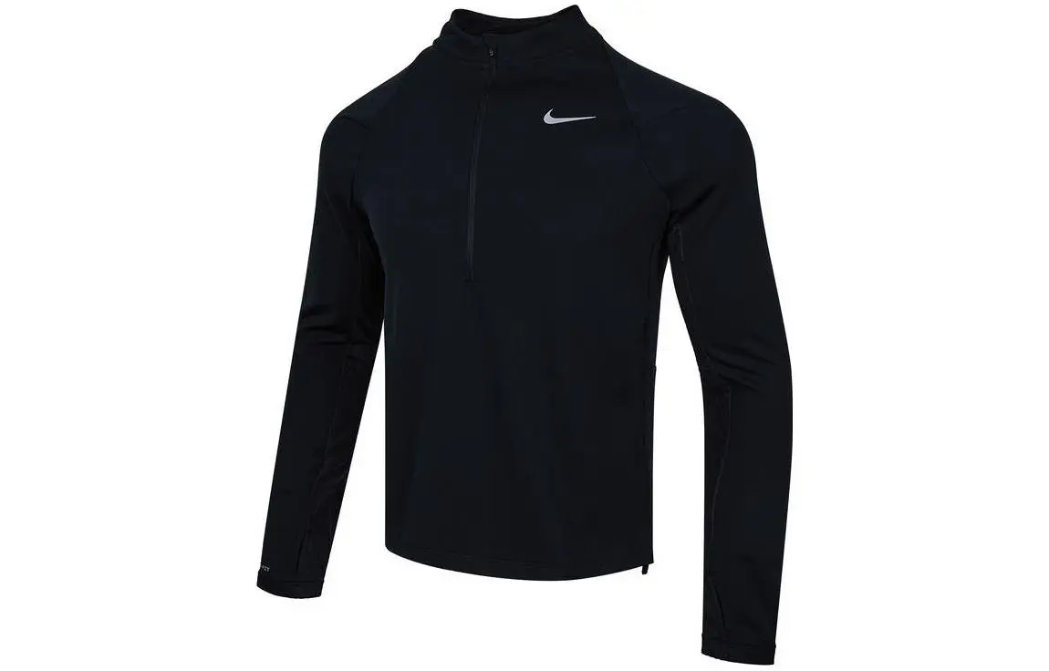 Nike T-Shirts Men's Black Crew Neck Moderate Straight Fit