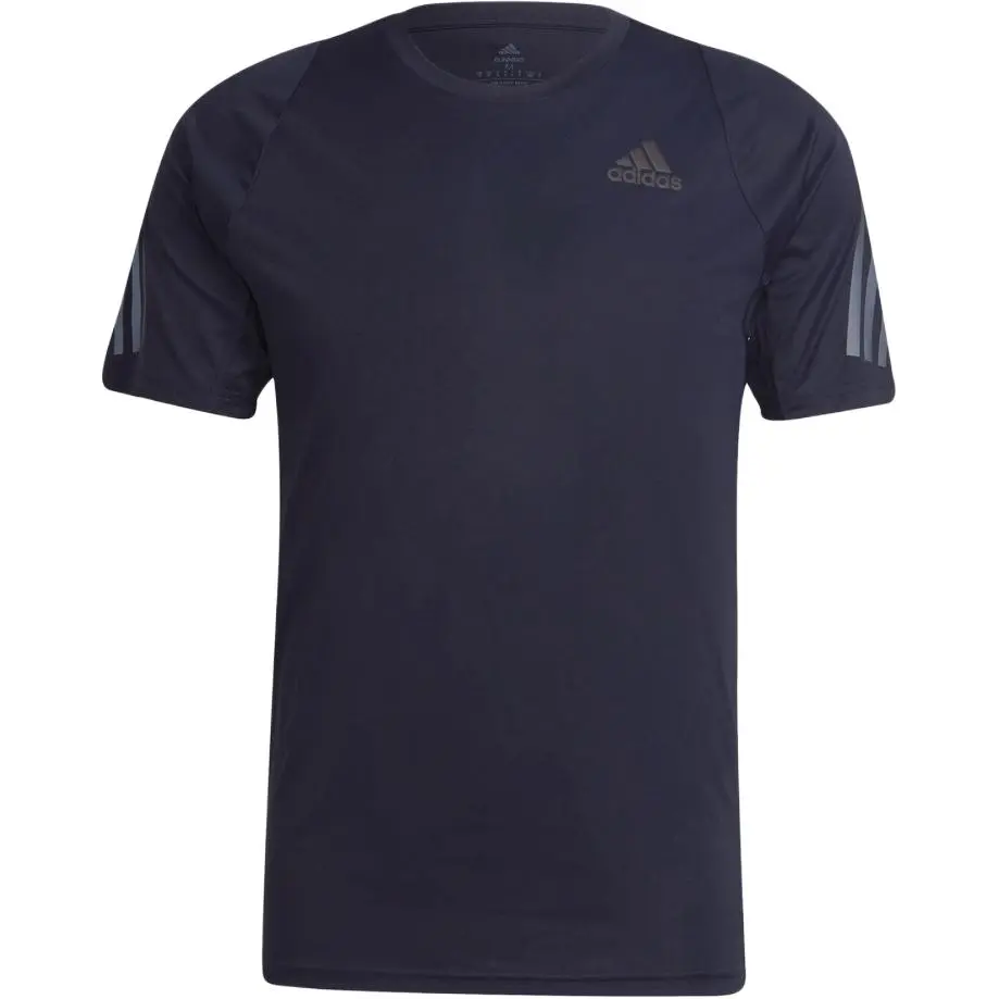 Adidas T-Shirts Men's Navy Blue Crew Neck Moderate Straight Fit