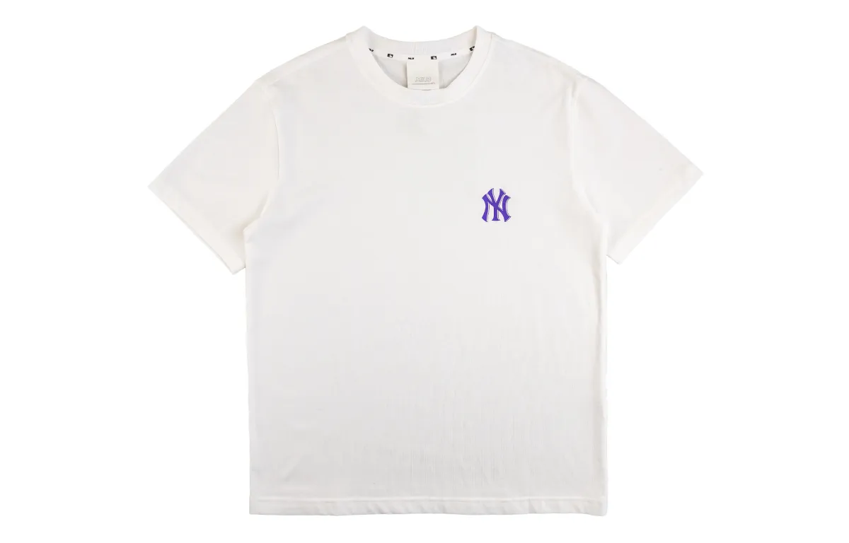 MLB New York Yankees T-Shirts Unisex White Crew Neck Moderate Straight Fit