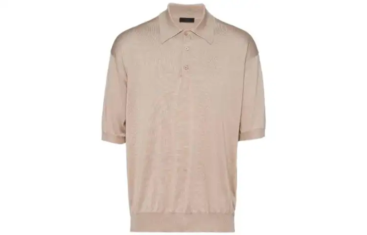 Prada fine-knit silk polo top