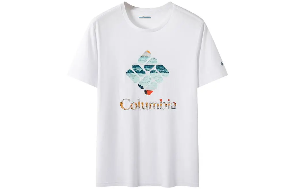 Columbia T-Shirts Men's White Crew Neck Moderate Straight Fit