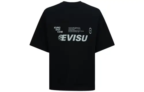 EVISU T Shirts Men's Black Crew Neck Moderate Straight Fit