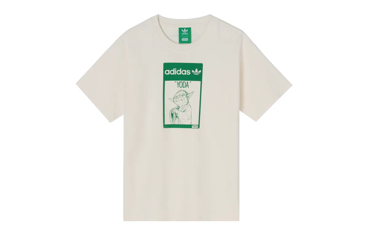 Adidas Originals Drop Shoulder Sleeve T Shirt Unisex Ecru
