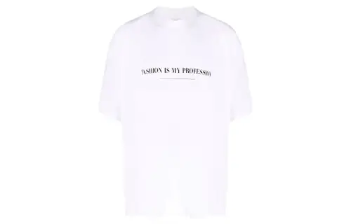 Vetements T Shirts Unisex White Crew Neck Moderate Straight Fit