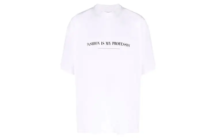 Vetements T Shirts Unisex White Crew Neck Moderate Straight Fit