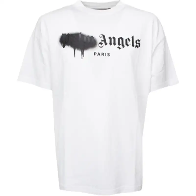 PALM ANGELS T Shirts Men's White Crew Neck Moderate Straight Fit