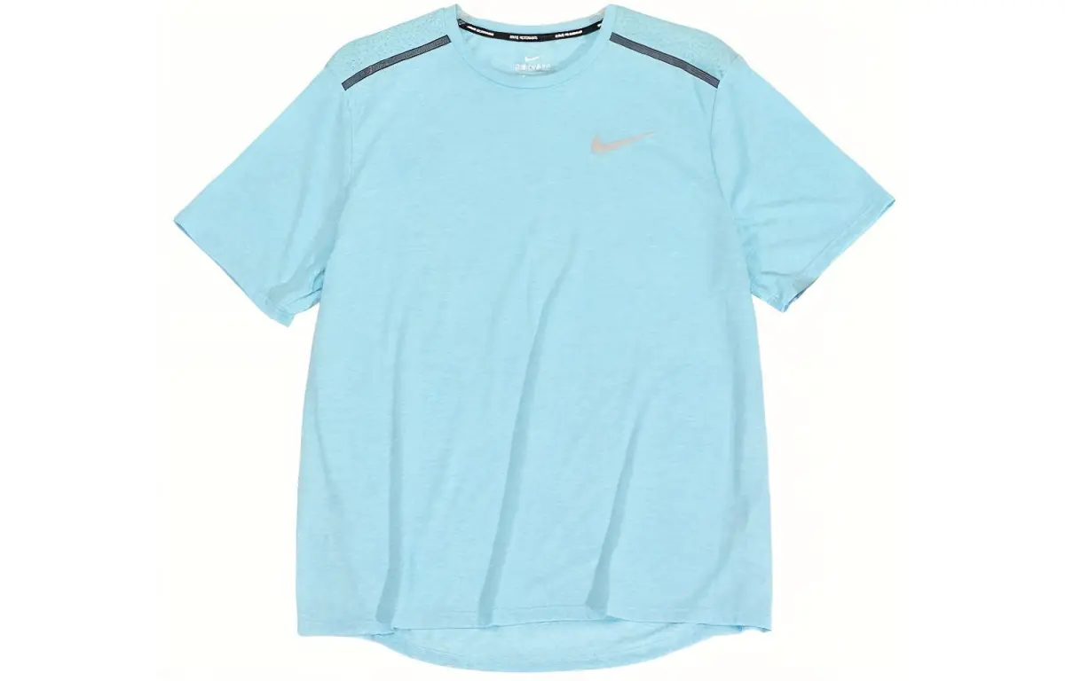 Nike T-Shirts Men's Blue Crew Neck Moderate Straight Fit