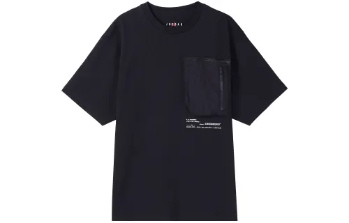 Jordan T Shirts Men's Black Crew Neck Moderate Straight Fit