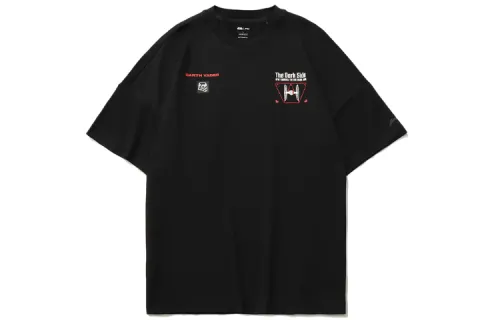 Li Ning X STAR WARS Sports Fashion Collection T Shirts Men's Black Crew Neck Moderate Straight Fit