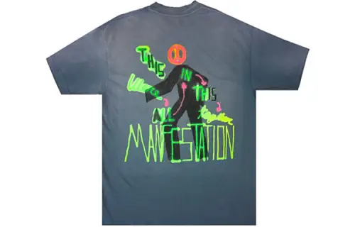 Travis Scott T Shirts Unisex Blue Crew Neck Moderate Straight Fit