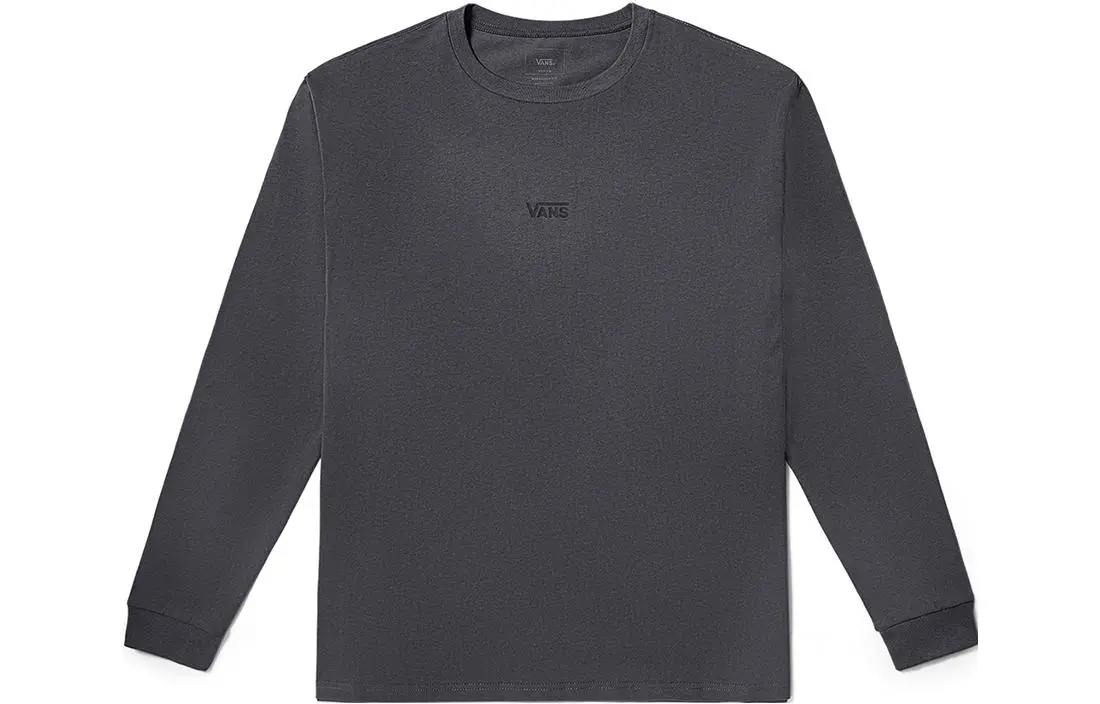 Vans T-Shirts Unisex Gray Black Crew Neck Moderate Straight Fit