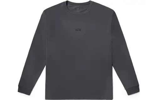 Vans T Shirts Unisex Gray Black Crew Neck Moderate Straight Fit