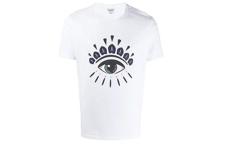 KENZO T Shirts Men's White Crew Neck Moderate Straight Fit