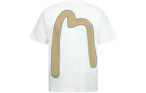 EVISU T Shirts Men's White Crew Neck Moderate Straight Fit