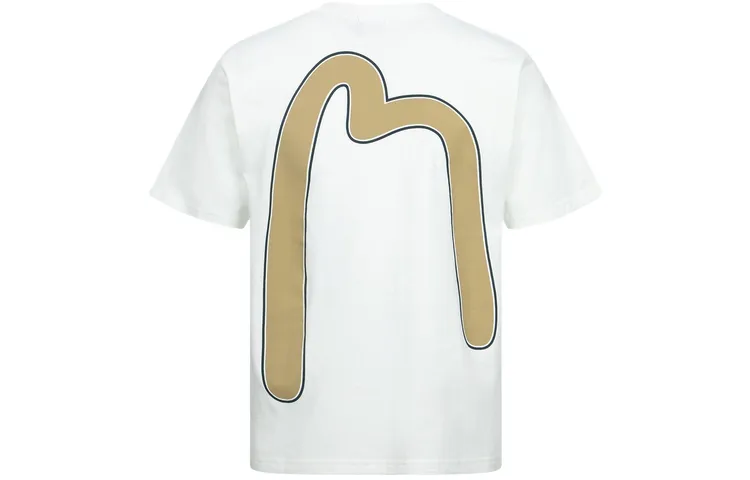 EVISU T Shirts Men's White Crew Neck Moderate Straight Fit