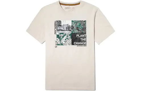 Timberland T Shirts Men's Ivory Crew Neck Moderate Straight Fit