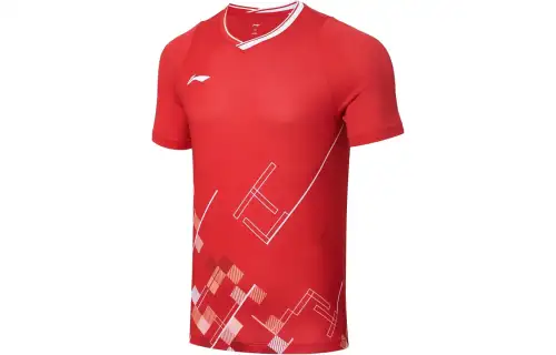 Li Ning Badminton Collection Short Sleeved T Shirts Unisex Red