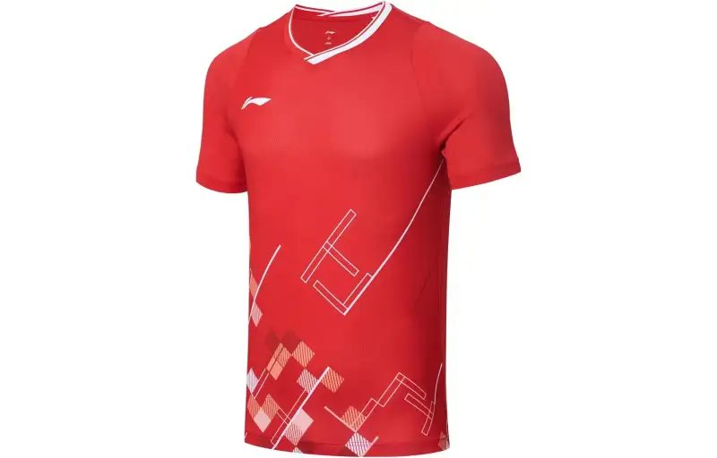 Li Ning Badminton Collection Short Sleeved T Shirts Unisex Red