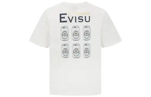 EVISU T Shirts Men's White Crew Neck Moderate Straight Fit