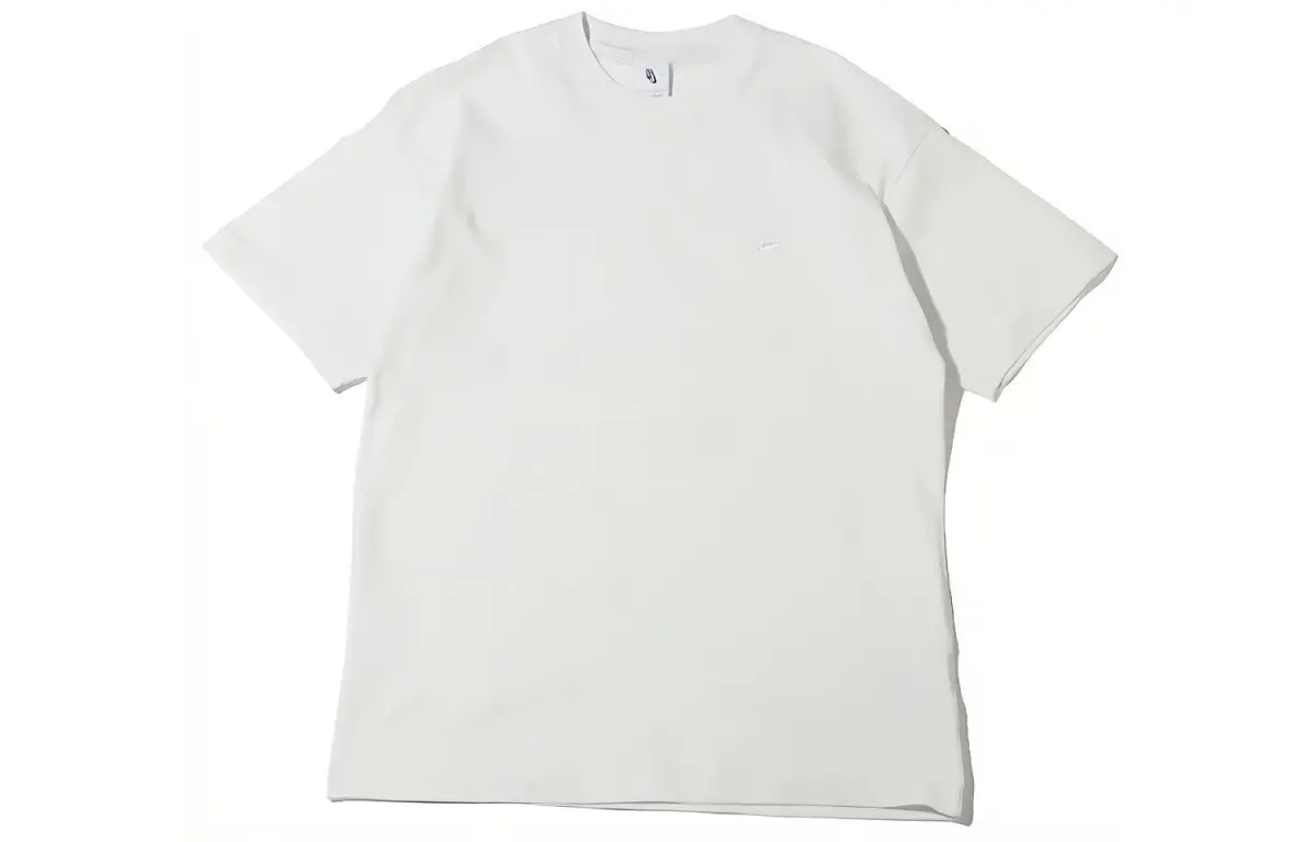 Nike T-Shirts Men's White Crew Neck Moderate Straight Fit