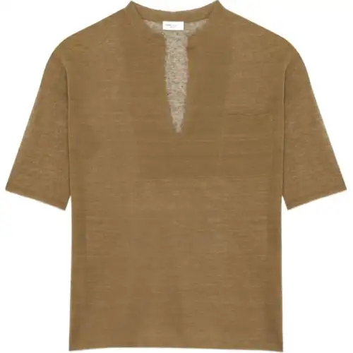 SAINT LAURENT SS23 T Shirt Men's Ginger Yellow