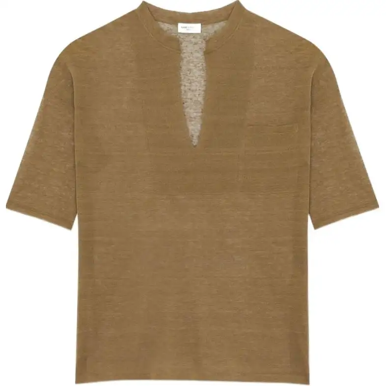 SAINT LAURENT SS23 T Shirt Men's Ginger Yellow