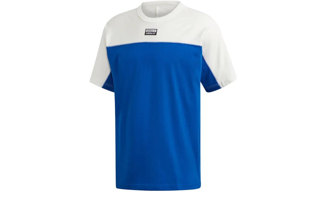 Adidas T-Shirts Men's Blue Crew Neck Moderate Straight Fit