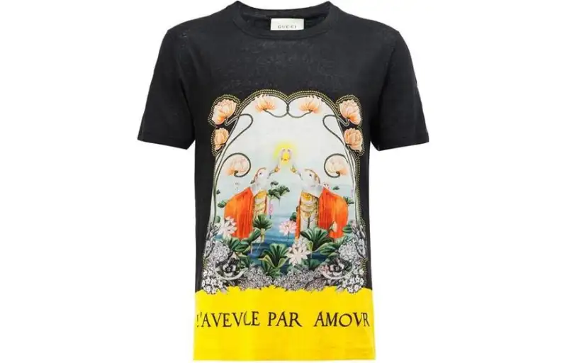 GUCCI T Shirts Men's Multicolor Crew Neck Moderate Straight Fit