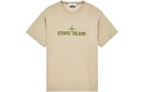 STONE ISLAND T Shirts Men's Dove Gray Crew Neck Moderate Straight Fit