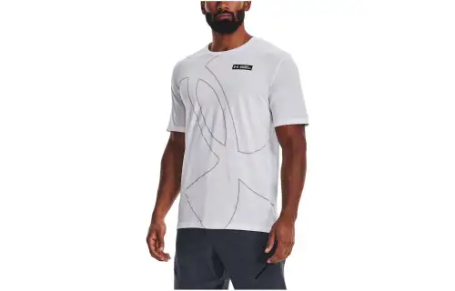 Under Armour T Shirts Men's White Crew Neck Moderate Straight Fit