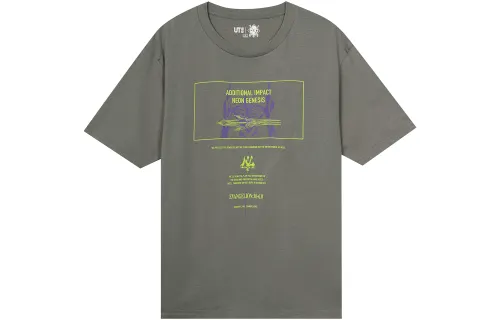 UNIQLO T Shirts Men's Lead Gray Crew Neck Moderate