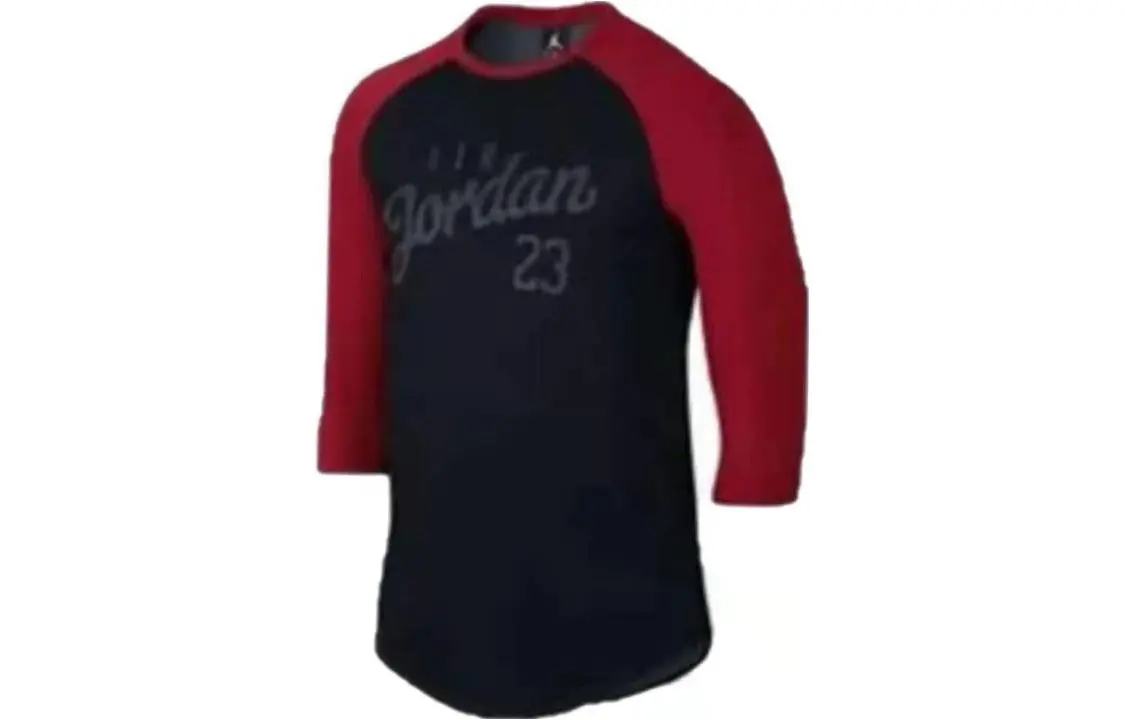 Jordan 23 Raglan T Shirt Men's Black Red