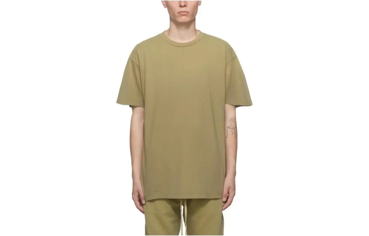 Fear Of God SS23 Eternal T-Shirts Men's Vintage Army Green Crew Neck Moderate Straight Fit