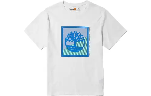 Timberland T Shirts Men's White Crew Neck Moderate Straight Fit