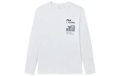 FILA T Shirts Men's Standard White Crew Neck Moderate Straight Fit