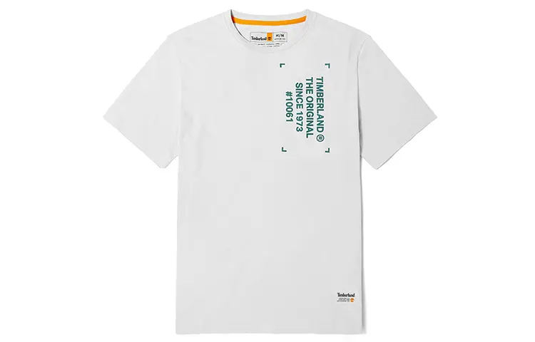 Timberland Drop Shoulder Sleeve T Shirt Men's White