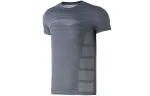 Li Ning T Shirts Men's Gray Blue Crew Neck Moderate Straight Fit