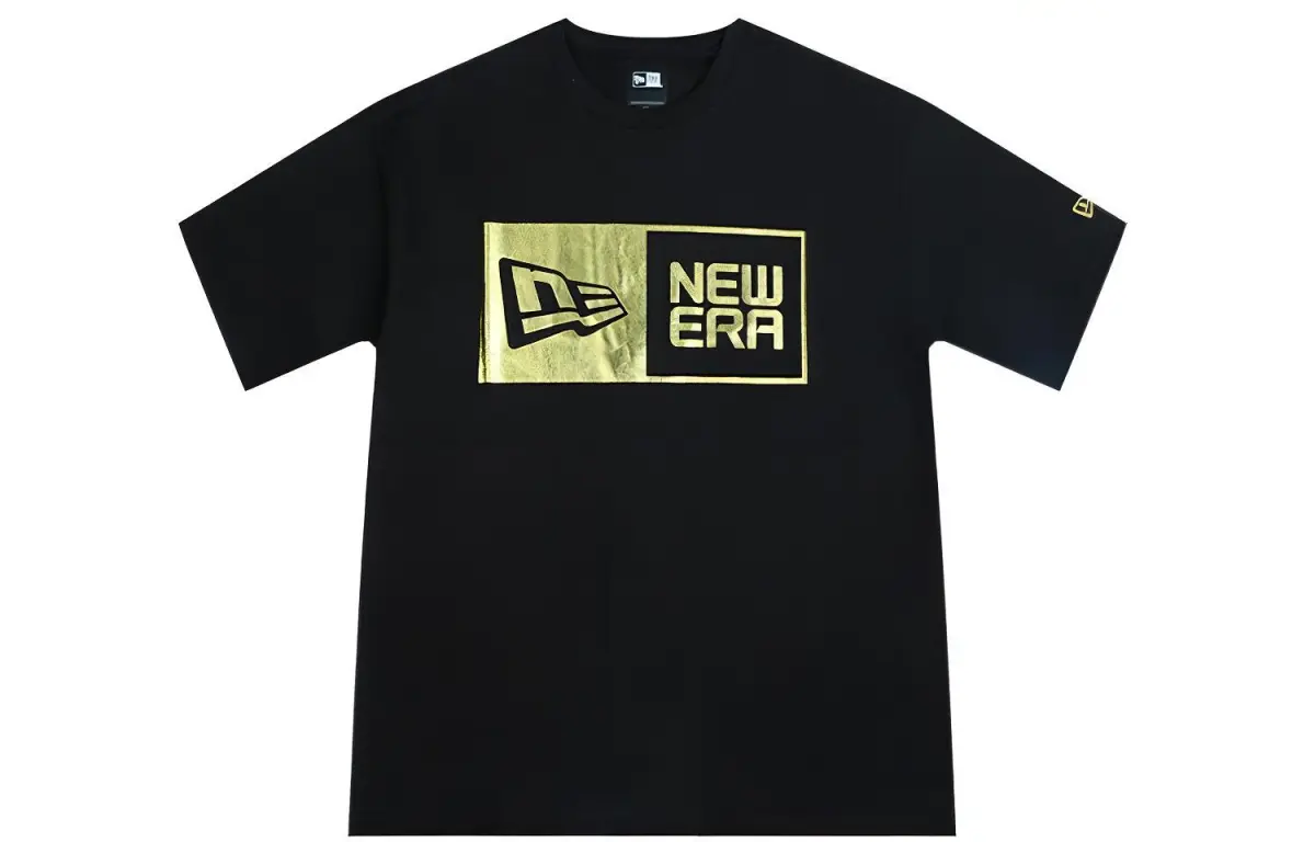 New Era T-Shirts Unisex Black Crew Neck Moderate Straight Fit