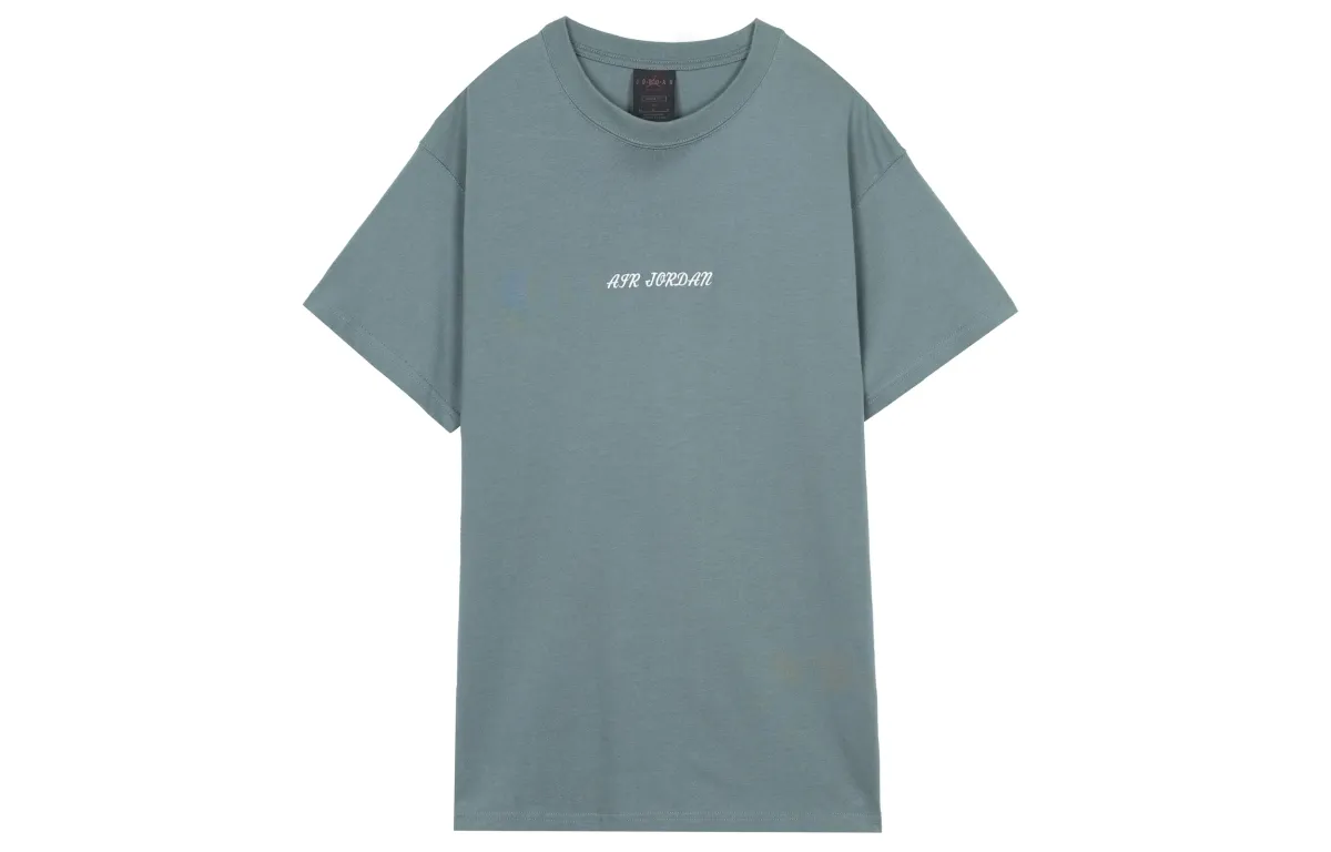 Jordan T-Shirts Men's Green Crew Neck Moderate Straight Fit