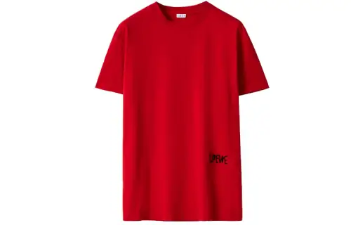LOEWE T Shirts Men's Red Crew Neck Moderate Straight Fit