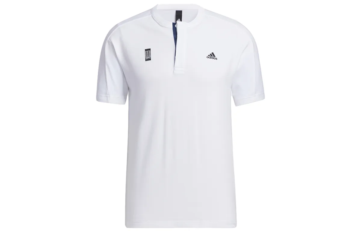 Adidas T-Shirts Men's White Crew Neck Moderate Straight Fit