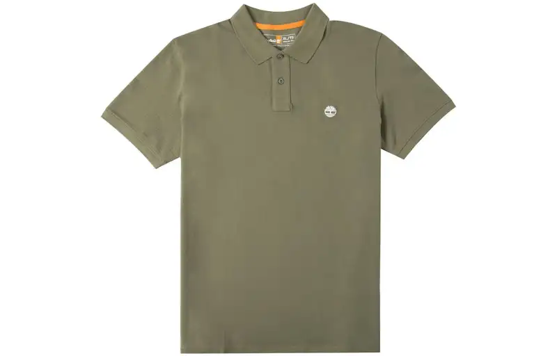 Timberland T Shirts Men's Green Polo Collar Moderate Straight Fit