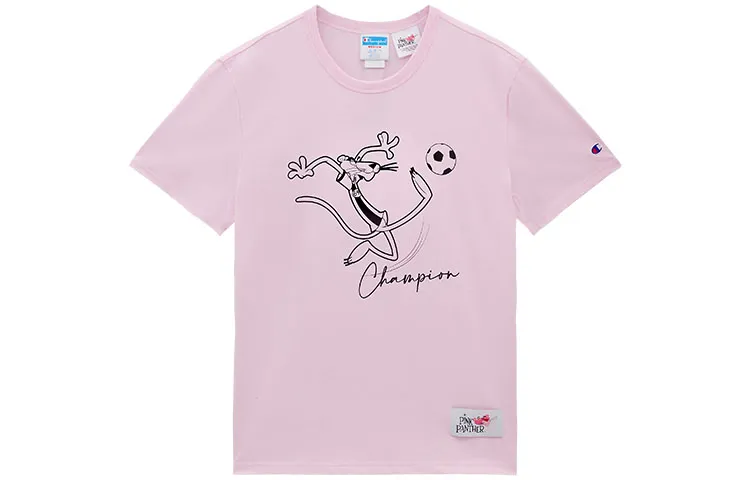 Champion X PINK PANTHER T Shirts Unisex Crew Neck Moderate Straight Fit