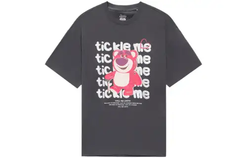 Li Ning X Disney T Shirts Unisex Gray Crew Neck Moderate Straight Fit