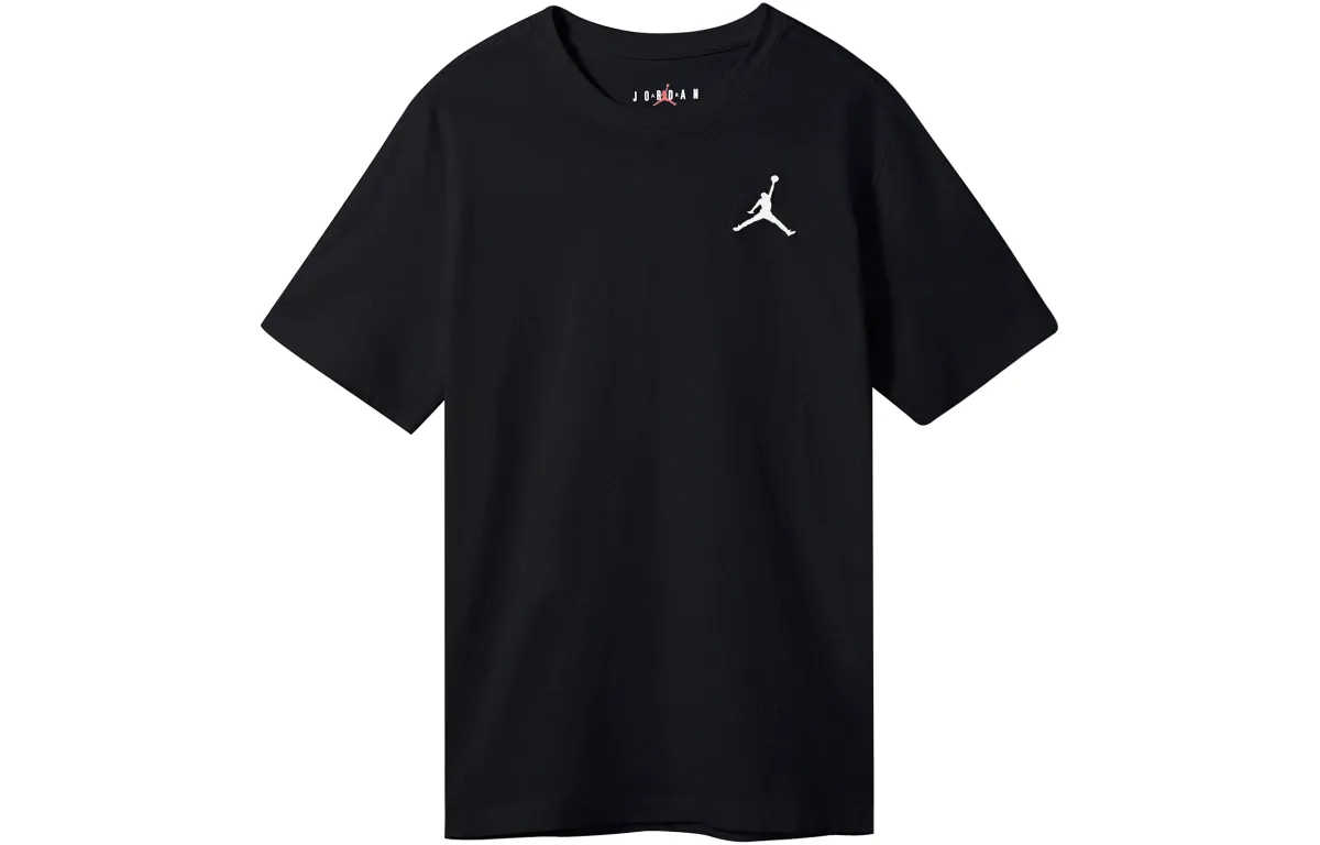 Jordan Jumpman Air T-Shirts Men's Black Crew Neck Moderate