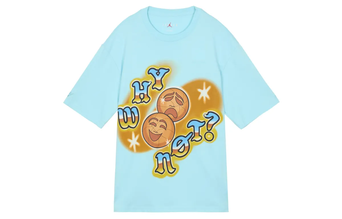 Jordan Drop Shoulder Sleeve T-Shirt Men's Pink Blue